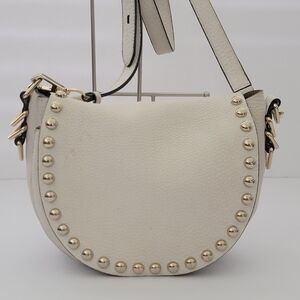 Rebecca Minkoff Off-White Leather Studded Crossbody Bag